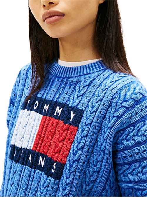Maglioncino a trecce con logo Tommy Jeans | DW0DW22317C6H